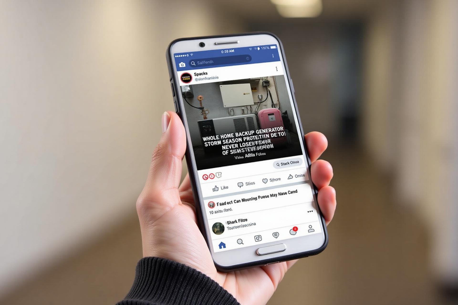 Meta Ads (Facebook & Instagram) - Meta advertising reaches homeowners while they're thinking about power security for generator installers